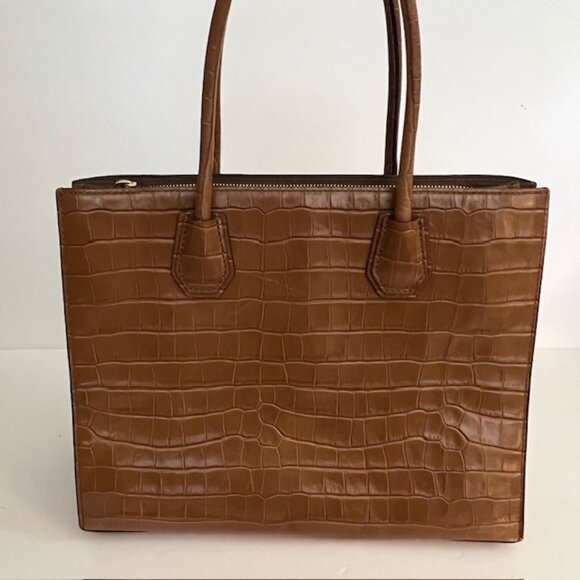 Michael Kors Croc Embossed Leather Adjustable Handbag Crossbody - Picture 3 of 16